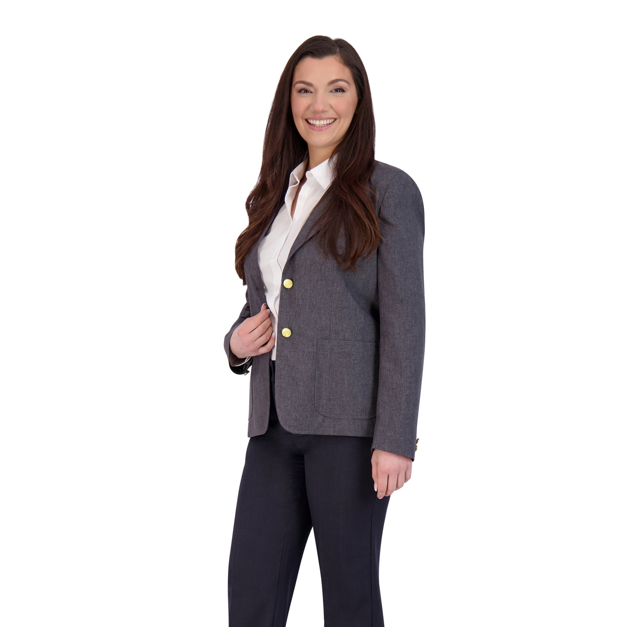 Executive Apparel "Ultralux" Misses Gray Blazer Jacket