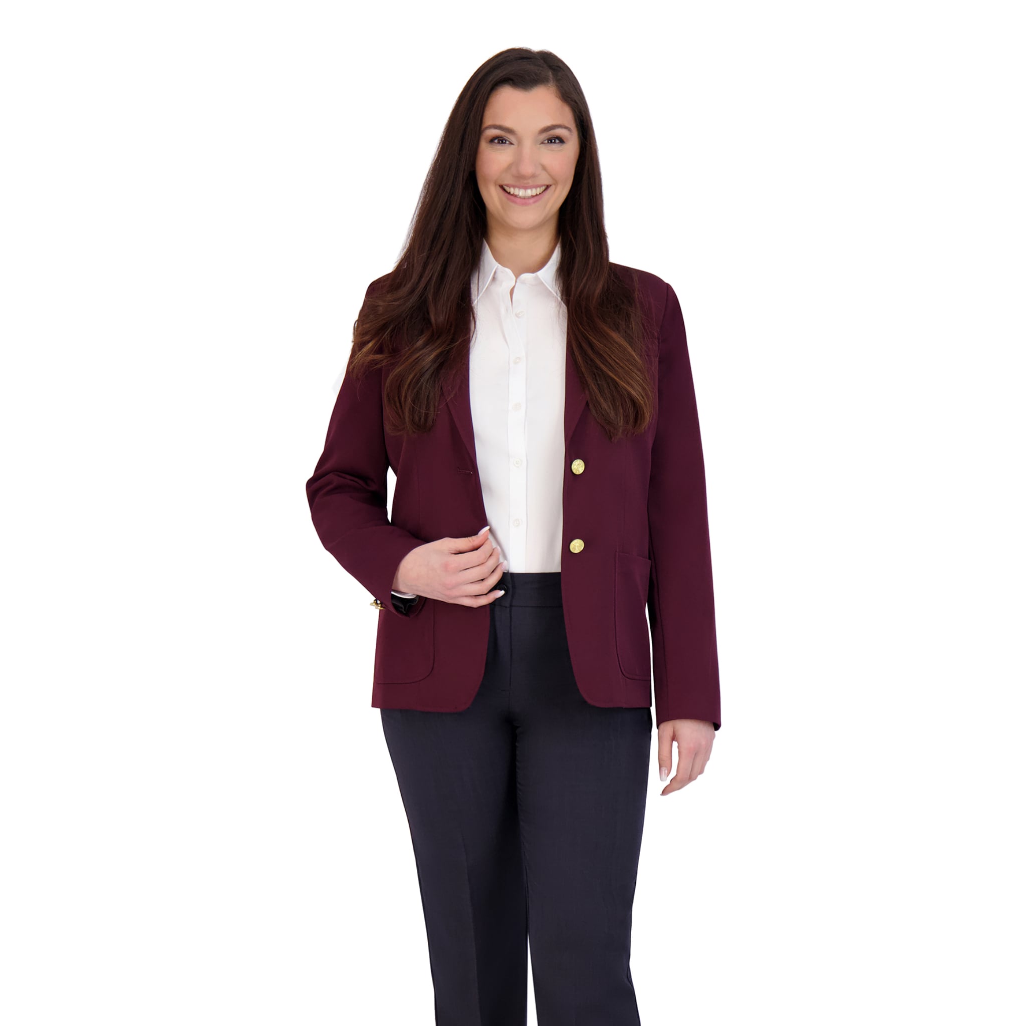 Executive Apparel "Ultralux" Misses Burgundy Blazer Jacket
